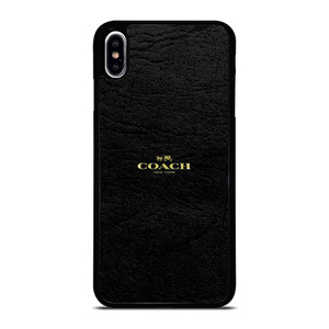 COACH NEW YORK BLACK LEATHER iPhone XS Max Case Cover COACH NEW YORK BLACK LEATHER iPhone XS Max Case Cover