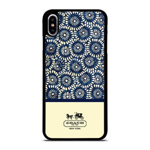 COACH NEW YORK BLUE FLORAL BATIK iPhone XS Max Case Cover