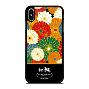 COACH NEW YORK COLORFUL FLORAL LOGO iPhone XS Max Case Cover