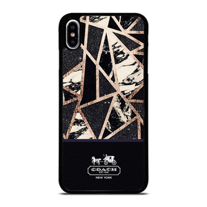 COACH NEW YORK GOLD BLACK TEXTURE iPhone XS Max Case Cover COACH NEW YORK GOLD BLACK TEXTURE iPhone XS Max Case Cover