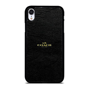 COACH NEW YORK BLACK LEATHER iPhone XR Case Cover COACH NEW YORK BLACK LEATHER iPhone XR Case Cover