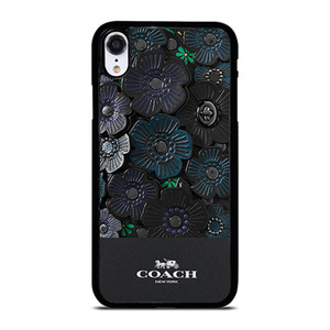 COACH NEW YORK BLACK TEA ROSE iPhone XR Case Cover