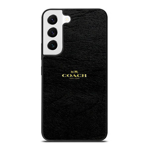 COACH NEW YORK BLACK LEATHER Samsung Galaxy S22 Case Cover