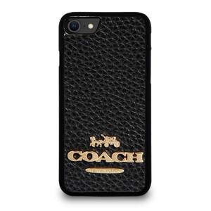 COACH NEW YORK BLACK LEATHER 2 iPhone SE 2020 Case Cover