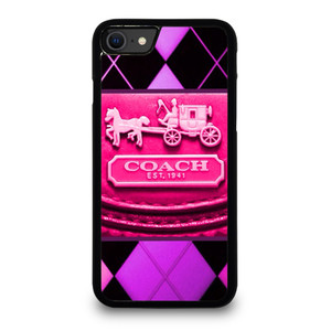 COACH NEW YORK PURPLE PINK LOGO iPhone SE 2020 Case Cover