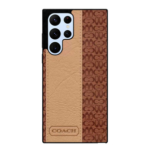 COACH NEW YORK BROWN LEATHER Samsung Galaxy S22 Ultra Case Cover