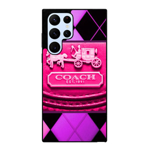 COACH NEW YORK PURPLE PINK LOGO Samsung Galaxy S22 Ultra Case Cover
