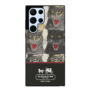 COACH NEW YORK TIGER FACE PATTERN Samsung Galaxy S22 Ultra Case Cover