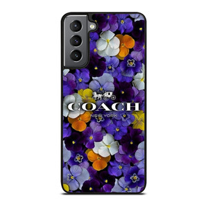 PURPLE FLOWERS COACH NEW YORK Samsung Galaxy S21 Plus Case Cover PURPLE FLOWERS COACH NEW YORK Samsung Galaxy S21 Plus Case Cover