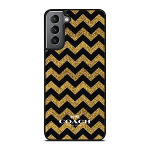 COACH NEW YORK GOLD ZIG ZAG Samsung Galaxy S21 Plus Case Cover
