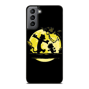 CALVIN AND HOBBES BLACK CARTOON Samsung Galaxy S21 Plus Case Cover