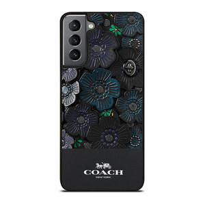 COACH NEW YORK BLACK TEA ROSE Samsung Galaxy S21 Plus Case Cover