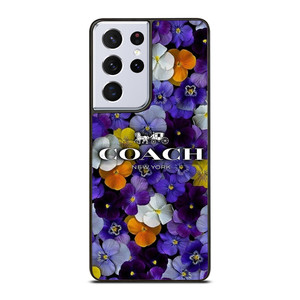 PURPLE FLOWERS COACH NEW YORK Samsung Galaxy S21 Ultra Case Cover