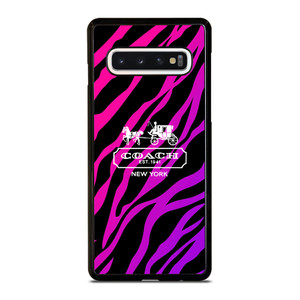 COACH NEW YORK BLACK VIOLET Samsung Galaxy S10 Case Cover