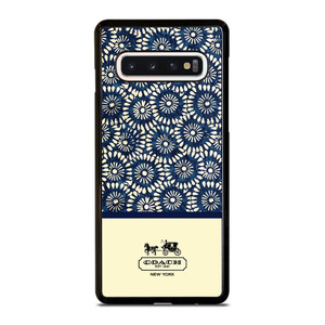 COACH NEW YORK BLUE FLORAL BATIK Samsung Galaxy S10 Case Cover