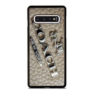 COACH NEW YORK LOGO ON LEATHER Samsung Galaxy S10 Case Cover COACH NEW YORK LOGO ON LEATHER Samsung Galaxy S10 Case Cover