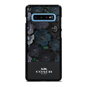 COACH NEW YORK BLACK TEA ROSE Samsung Galaxy S10 Plus Case Cover