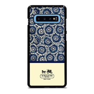 COACH NEW YORK BLUE FLORAL BATIK Samsung Galaxy S10 Plus Case Cover