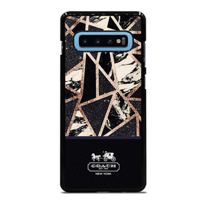 COACH NEW YORK GOLD BLACK TEXTURE Samsung Galaxy S10 Plus Case Cover