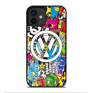 VW STICKER BOMB LOGO iPhone 12 Mini Case Cover