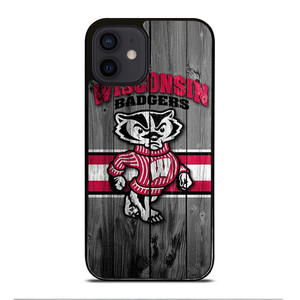 WISCONSIN BADGER WOODEN LOGO iPhone 12 Mini Case Cover WISCONSIN BADGER WOODEN LOGO iPhone 12 Mini Case Cover