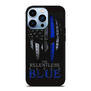 BLUE LINE POLICE WARRIOR SKULL iPhone Case Cover