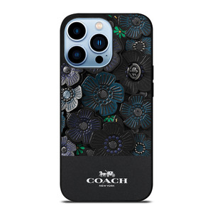 COACH NEW YORK BLACK TEA ROSE iPhone Case Cover