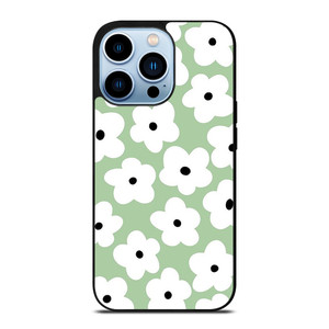GREEN RETRO FLORAL PATTERN iPhone Case Cover