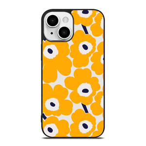 YELLOW RETRO FLORAL PATTERN iPhone 13 Mini Case Cover