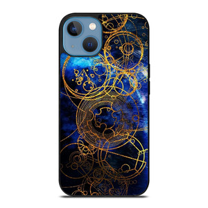 TIME LORD WRITING GOLD BLUE iPhone 13 Case Cover TIME LORD WRITING GOLD BLUE iPhone 13 Case Cover