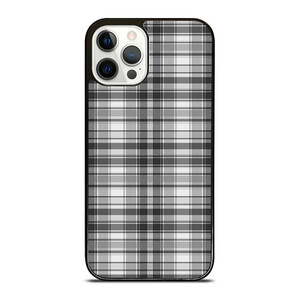 GREY CHECK FABRIC TEXTURES iPhone 12 Pro Case Cover