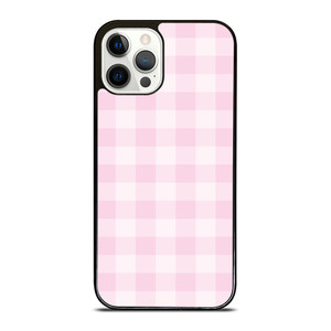 PINK PLAID PATTERN iPhone 12 Pro Case Cover