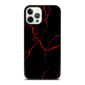 RED NEON LIGHTNING PATTERN iPhone 12 Pro Case Cover