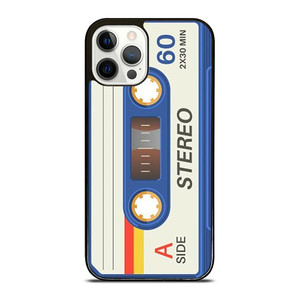 RETRO BLUE STEREO CASETTE TAPE iPhone 12 Pro Case Cover RETRO BLUE STEREO CASETTE TAPE iPhone 12 Pro Case Cover