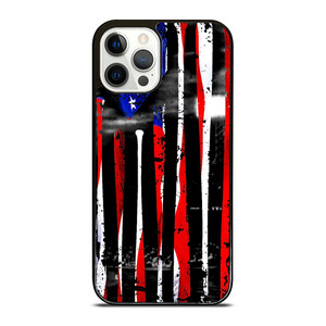 USA FLAG AMERICAN BASEBALL BLACK WHITE iPhone 12 Pro Case Cover