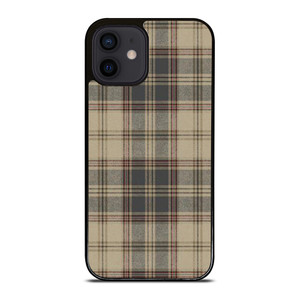 BROWN TARTAN PLAID PATTERN iPhone 12 Mini Case Cover