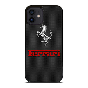 FERRARI HORSE CARBON LOGO iPhone 12 Mini Case Cover FERRARI HORSE CARBON LOGO iPhone 12 Mini Case Cover