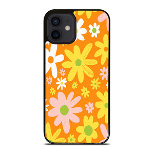 FLOWER POWER ORANGE PATTERN iPhone 12 Mini Case Cover FLOWER POWER ORANGE PATTERN iPhone 12 Mini Case Cover