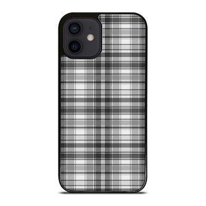GREY CHECK FABRIC TEXTURES iPhone 12 Mini Case Cover