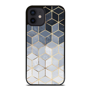 SOFT BLUE GRADIENT CUBES iPhone 12 Mini Case Cover SOFT BLUE GRADIENT CUBES iPhone 12 Mini Case Cover