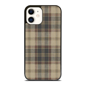 BROWN TARTAN PLAID PATTERN iPhone 12 Case Cover