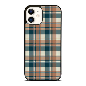 CHECK CLASSIC DARK PLAID FABRIC TEXTURES iPhone 12 Case Cover