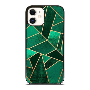 EMERALD AND COPPER GEOMETRIC PATTERN iPhone 12 Case Cover