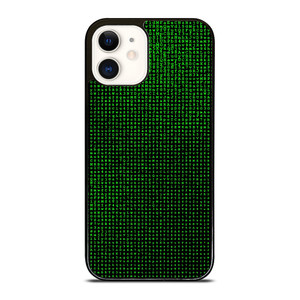 GREEN BINARY CODE PATTERN iPhone 12 Case Cover GREEN BINARY CODE PATTERN iPhone 12 Case Cover