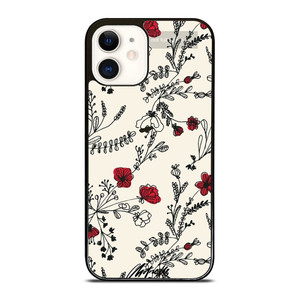 HAND DRAWING RED FLOWER PATTERN iPhone 12 Case Cover