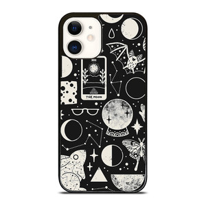 LUNAR PATTERN BLACK WHITE iPhone 12 Case Cover