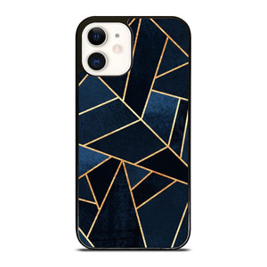 NAVY STONE CERAMIC ABSTRACT iPhone 12 Case Cover