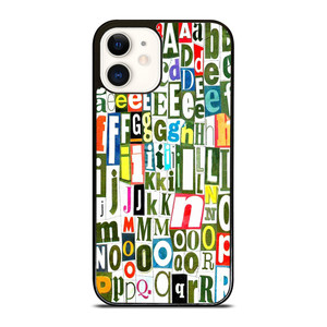 RETRO ALPHABET GREEN COLLAGE iPhone 12 Case Cover