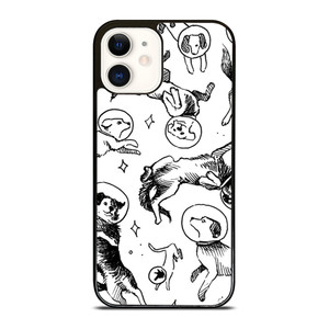SPACE DOG WHITE PATTERN iPhone 12 Case Cover