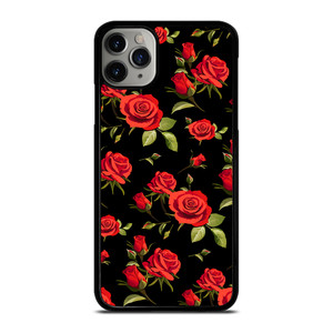 SEAMLESS RED ROSE PATTERN iPhone 11 Pro Max Case Cover